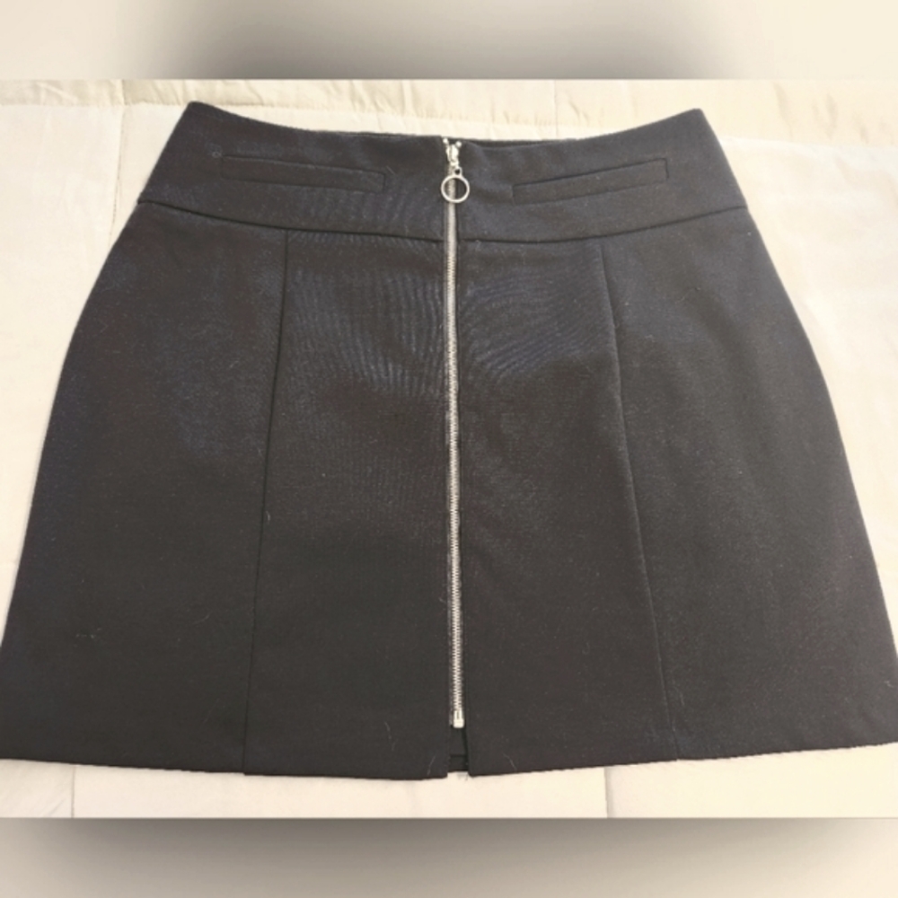 Candies Black Shirt with silver zippered front  (S)